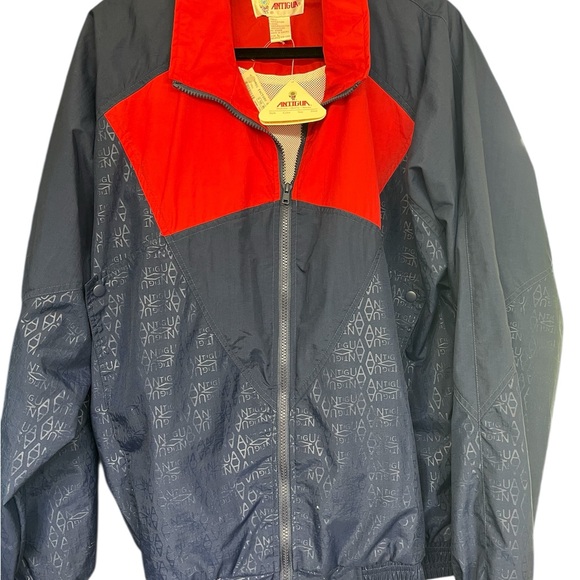 NWT Vintage‎ Antigua Red and Black Sporty Windbreaker